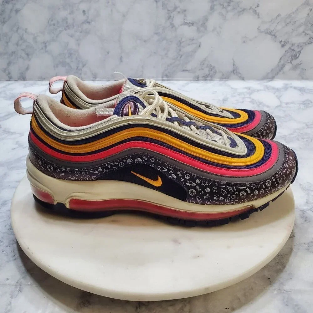 NIKE‎ Air Max 97 GS Sneakers 7Y Orange Pink Purple CI9929-500 School Sporty 2018